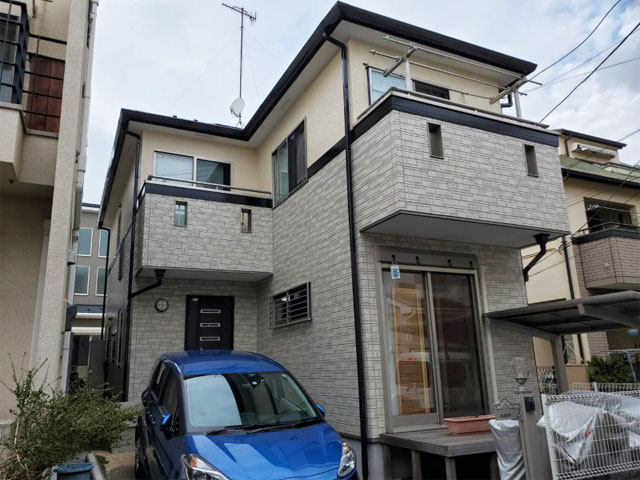 茅ヶ崎市 S様邸 外壁塗装・屋根塗装・シーリング(コーキング)打設・ベランダ防水工事 施工後