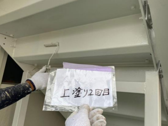 茅ヶ崎市 A様所有アパート 柱や階段などの鉄部塗装