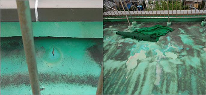 Ａ様邸　ガラスブロック修理・屋上防水工事 修理 保険