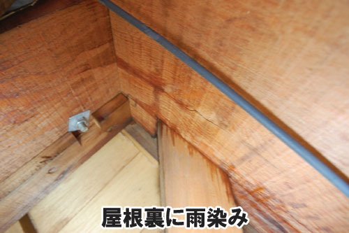 屋根裏に雨染み:天井や屋根裏に現れる異変・症状は、雨漏りが原因かも~雨漏り修理・屋根修理・屋根工事・屋根塗装・外壁塗装・防水工事なら屋根パトロール