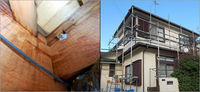Ｍ様邸 雨漏り修理、屋根修理、軒先修理 修理 保険