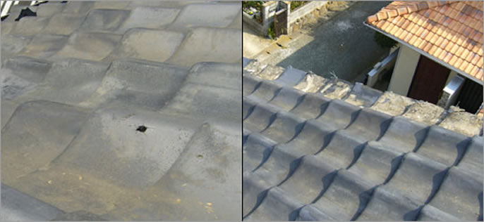 Ｎ様邸 雨漏り修理、屋根修理、棟瓦修理工事 修理 保険