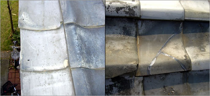 雨漏り修理、屋根修理、棟瓦修理工事 修理 保険