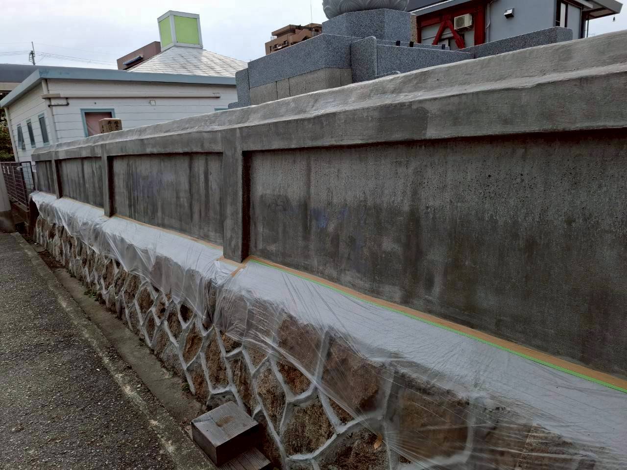 兵庫県西宮市西方寺 外壁塗装工事施工事例 施工工事前