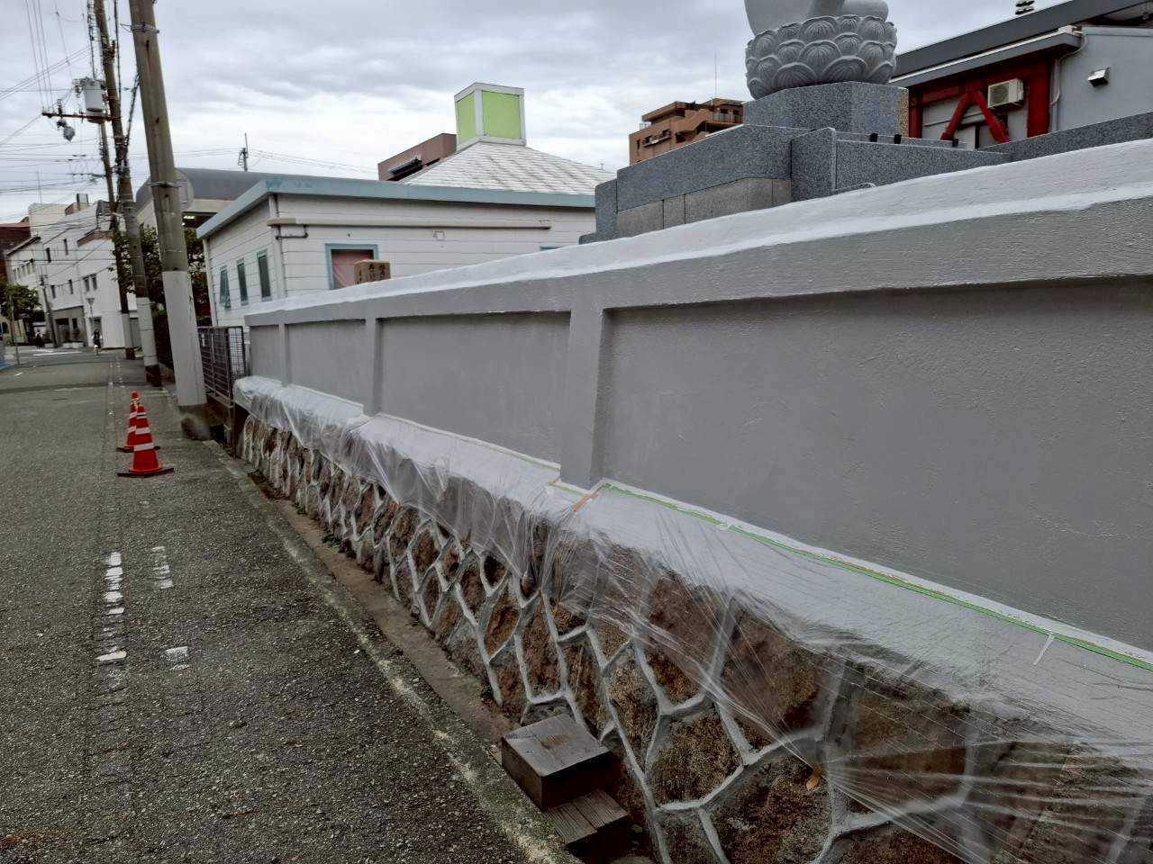 兵庫県西宮市西方寺 外壁塗装工事施工事例 施工工事後