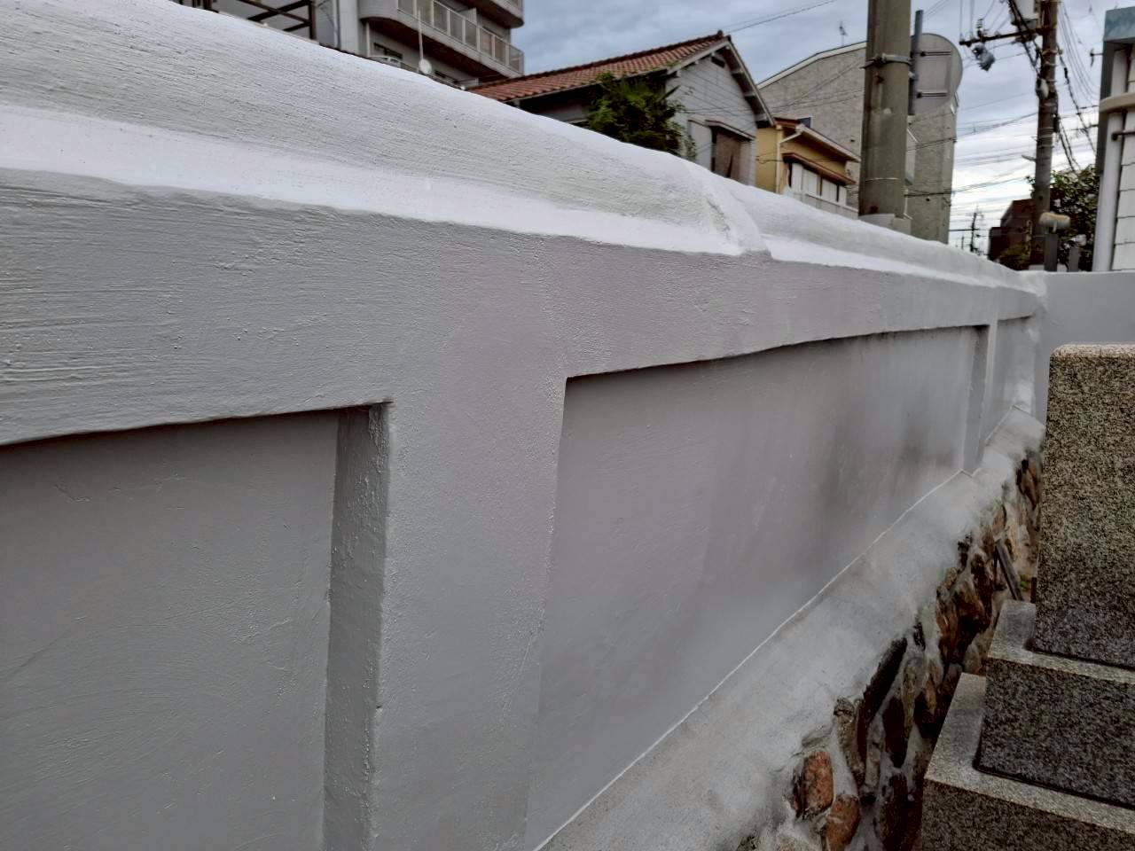 兵庫県西宮市西方寺 外壁塗装工事施工事例　施工工事後
