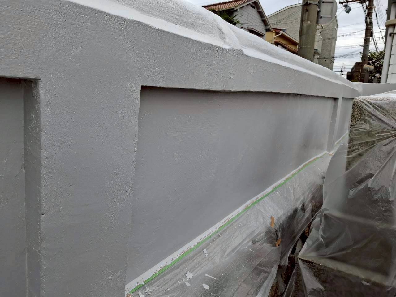 兵庫県西宮市西方寺 外壁塗装工事施工事例　施工工事中