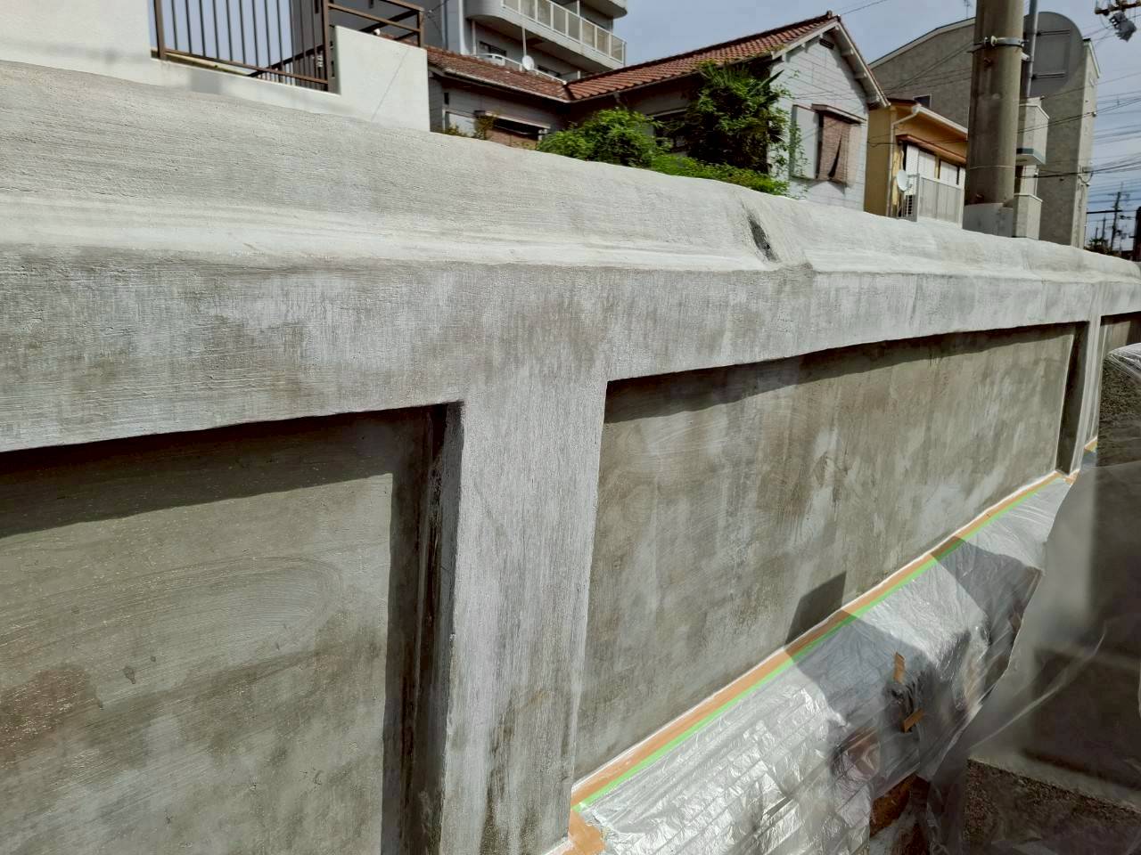 兵庫県西宮市西方寺 外壁塗装工事施工事例　施工工事中