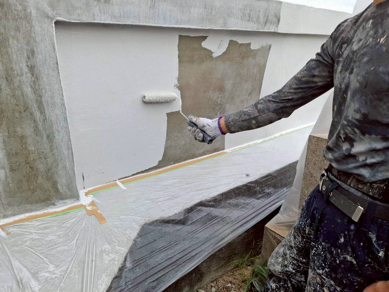 兵庫県西宮市西方寺 外壁塗装工事施工事例　施工工事中