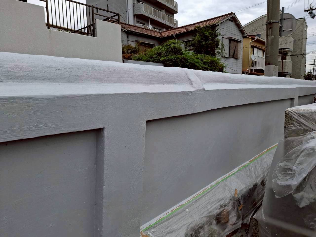 兵庫県西宮市西方寺 外壁塗装工事施工事例　施工工事中