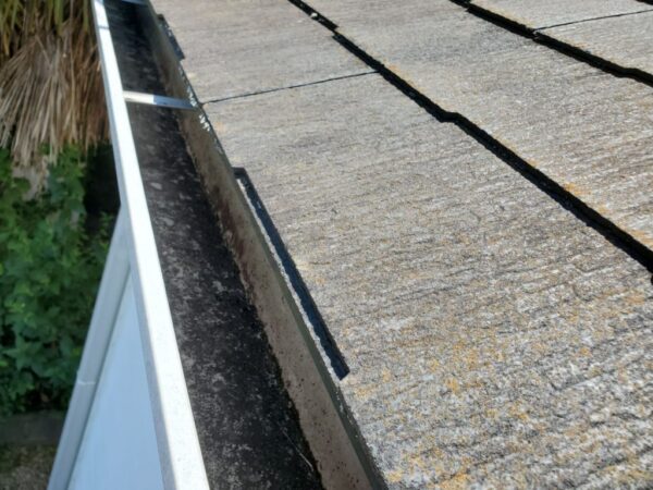 軒樋汚れが溜まっています